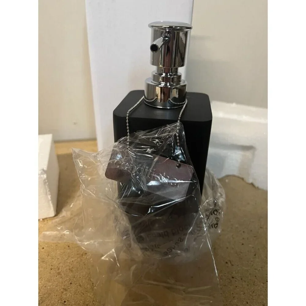 Restoration Hardware Resin Conditioner Soap Pump Dispenser 15 oz Espresso/Chrome